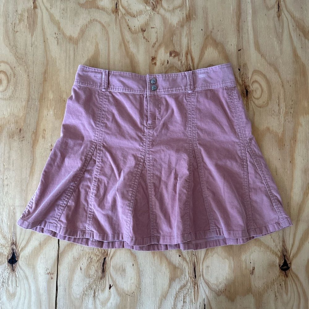 Athleta Dusty Rose Corduroy Pleated Mini Skirt 8P